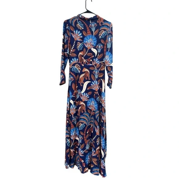 NWT Farm Rio Blue Nature Beauty Long Sleeve Maxi Dress -  www.rajagirimanappuram.com
